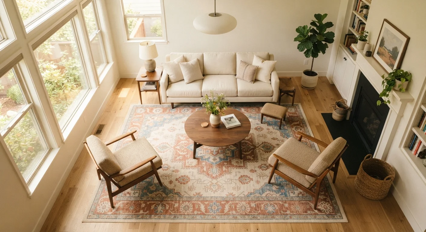 Rugs Beneath Furniture: The Sizing Rules That Change How a Room Feels