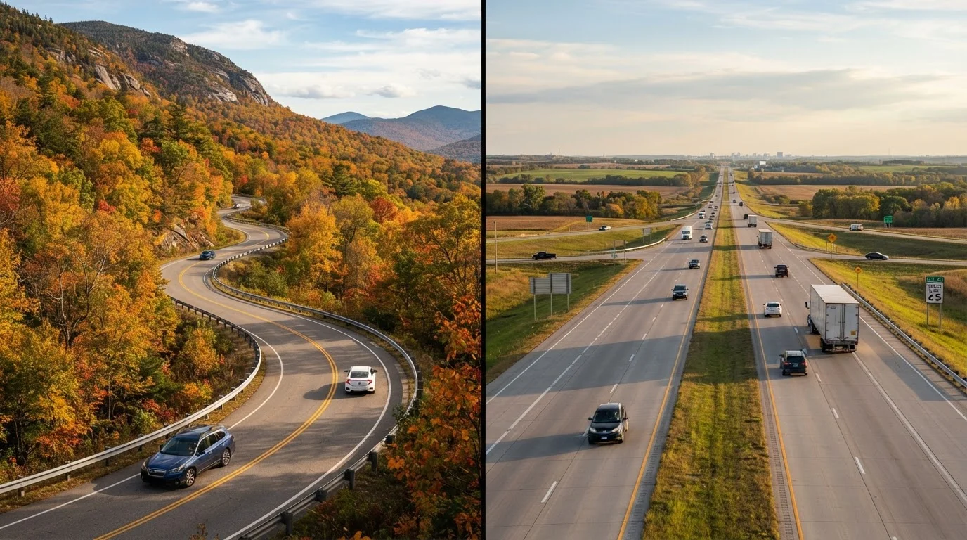 Scenic Routes vs. Highways: Choosing the Right Road for Your Journey